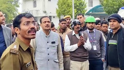 थर्मल पॉवर प्लांट धौलपुर में बाॅयलर फटने की घटना के सम्बन्ध में की माॅक ड्रील, सभी विभागों की दिखी मुस्तादी