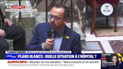 Hôpital public: "Ce n'est pas des ministres avec des durée d'exercice de 4 mois qui peuvent porter" des "réformes structurelles", affirme Yannick Neuder, ministre de la Santé