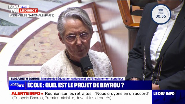 Élisabeth Borne, ministre de l'Éducation nationale: Je souhaite pouvoir bénéficier de davantage d'effectifs que ceux qui étaient prévus dans le budget du précédent gouvernement