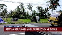 Rem Tidak Berfungsi, Mobil Boks 'Nyungsep' ke Sawah di Gianyar Bali: Sopir Tak Sadar