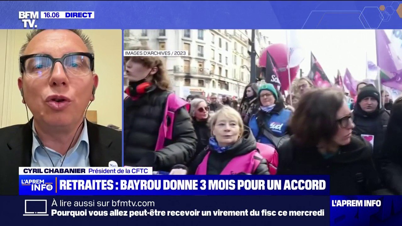 Réforme des retraites: "Au départ de cette négociation, nous ne démarrons pas à armes égales avec le patronat", déplore Cyril Chabanier (CFTC)