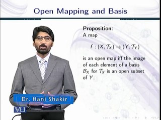 Topology Lecture 85  Open Mapping and Basis in Topology in Urdu