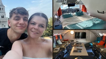 Couple stay in Boeing 747 hotel and get to sleep in the cockpit