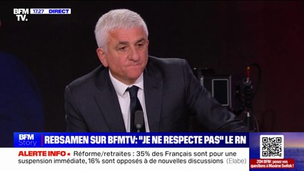 "Un exercice d'irresponsabilité absolument incroyable": Hervé Morin, président "les Centristes" de la région Normandie, réagit aux propos de François Rebsamen sur le RN
