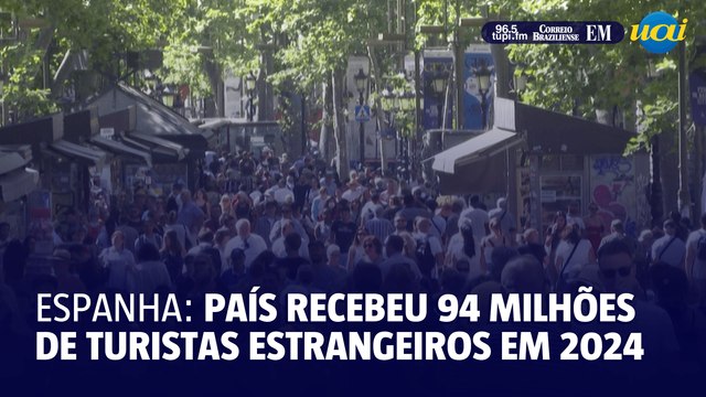 Espanha recebeu em 2024 um recorde de 94 milhões de turistas estrangeiros