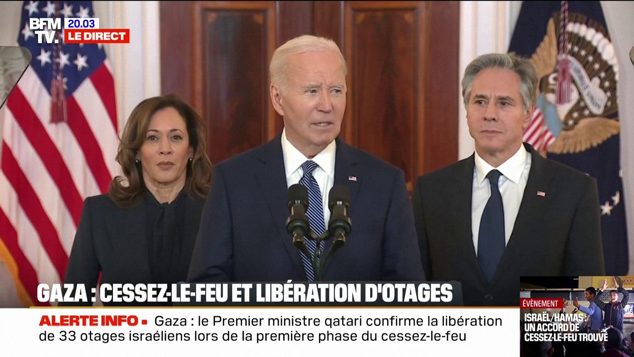 Accord de trêve à Gaza: Joe Biden dit se "réjouir" de voir les otages revenir "à la maison"