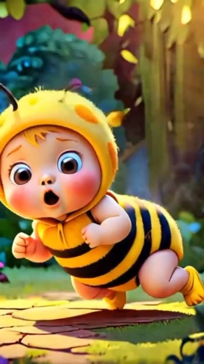 Baby honeybee try to fly first time