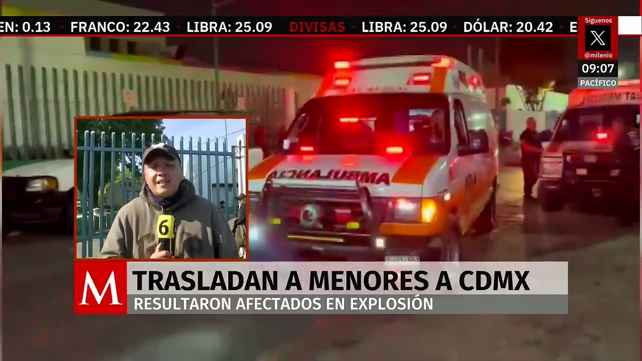 Trasladan a menores lesionados por explosión en Chimalhuacán a hospital en CdMx