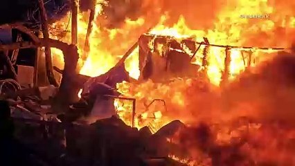 Homeless Camps and RVs Burn in River-bottom Fire