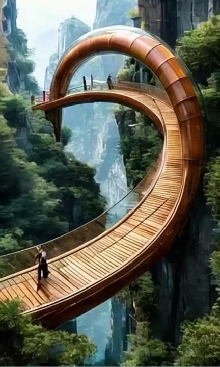 "World's Most Scenic & Treacherous Bridge - Thrilling Mountain Crossing - Stunning Valley Views - Heart-Pounding Cliffside Path - Breathtaking Nature"