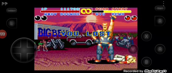 Fatal Fury 2 Andy Bogard vs Big Bear Andy Bogard é derrotado por Big Bear