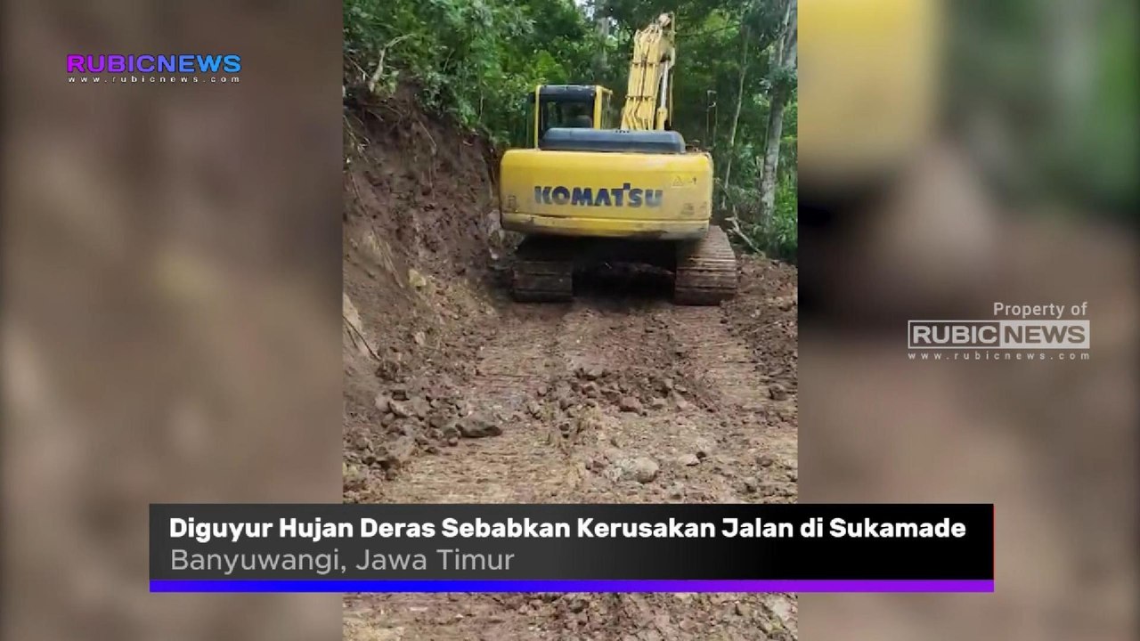Diguyur Hujan Deras Sebabkan Kerusakan Jalan di Dusun Sukamade Banyuwangi, Kendaraan Roda Empat Tak Dapat Melintas