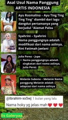Asal Usul Nama Panggung ARTIS INDONESIA dan artinya