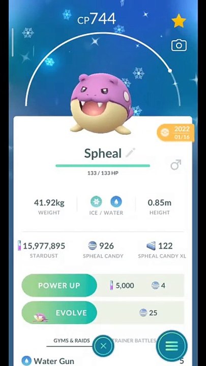 Pokémon GO-Evolving Shiny Spheal