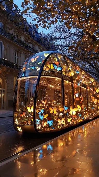 Butterfly Train #digitalart #magical #art #butterfly #paris #dreamy