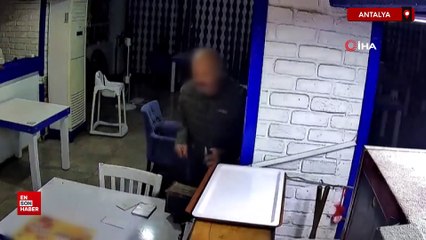 Antalya'da hırsızlık için girdiği balıkçıda çalışan ile göz göz geldi