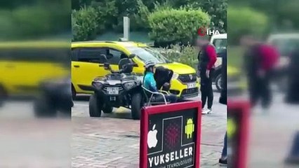 Maganda taksici Kazakistanlı bisiklet sporcularına saldırdı! O anlar kamerada