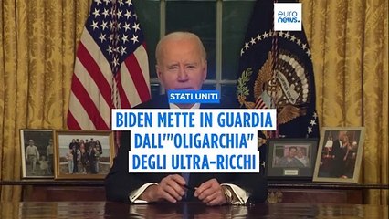 Biden mette in guardia dall'"oligarchia" di ultra-ricchi che minaccia la democrazia Usa nel suo discorso di addio