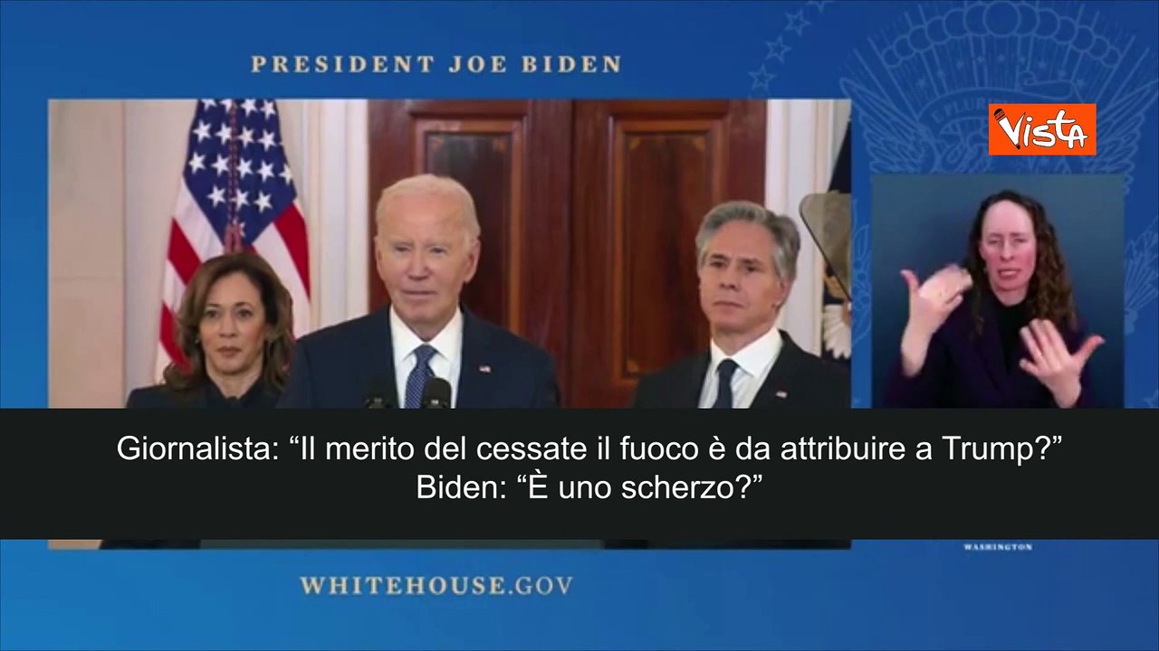 ? uno scherzo? Biden incredulo a domanda su merito cessate il fuoco, se suo o di Trump?