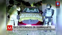 Tres detenidos en Guanajuato tras varios operativos