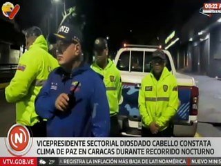Vcpdte. Sectorial Diosdado Cabello constata calma y  paz en recorrido nocturno por Caracas