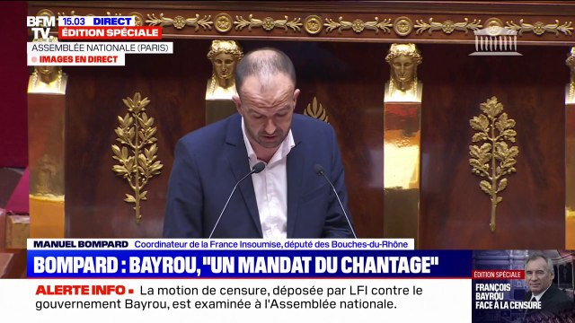 Motion de censure: Vous vous êtes donc livré mardi à un bel exercice d'enfumage , déclare Manuel Bompard à François Bayrou