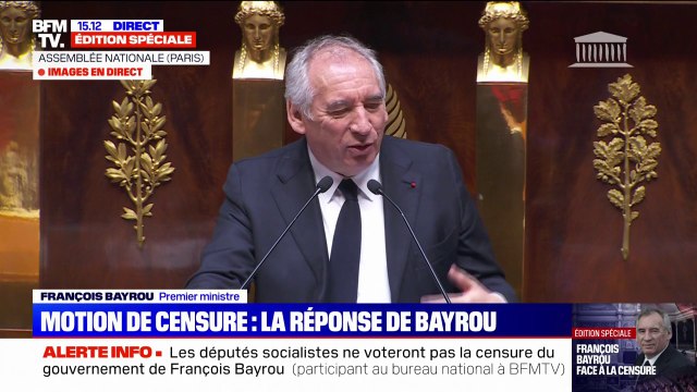 Motion de censure: Il est de notre devoir de vous alerter sur les risques réels qu'une telle instabilité génère : François Bayrou lit une lettre publiée par les partenaires sociaux