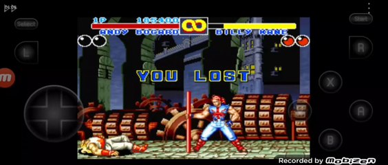 Fatal Fury 2 Andy Bogard vs Billy Kane Andy Bogard é derrotado por Billy Kane