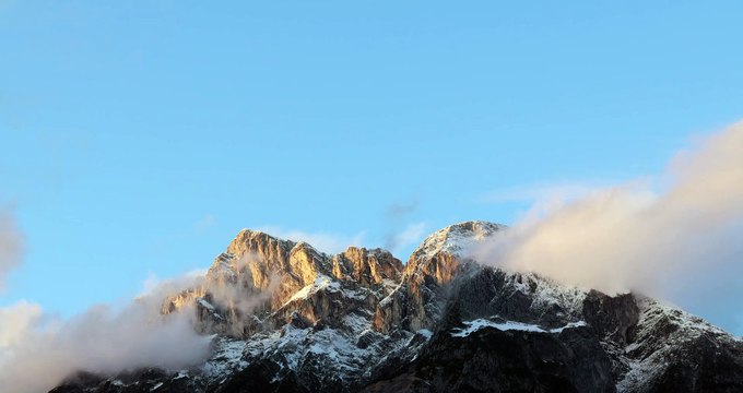 Sunset mountains clouds