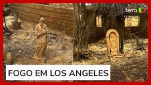 Imagens de santos permanecem intactas após incêndios em Los Angeles