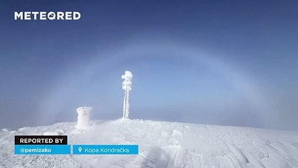 Impressive fogbow and rime in Kopa Kondračka, between Poland and Slovakia