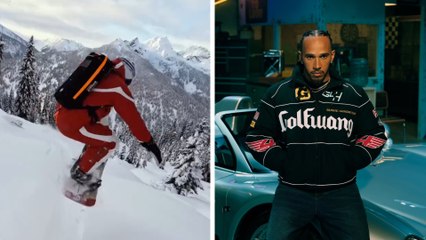 Lewis Hamilton se olvida de la F1 y disfruta de sus vacaciones esquiando; los mejores movimientos del piloto de Ferrari