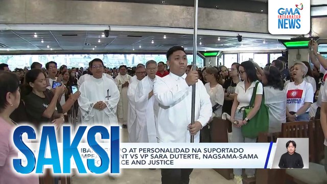 Iba't ibang grupo at personalidad na suportado ang impeachment vs VP Sara Duterte, nagsama-sama sa mass for peace and justice | Saksi