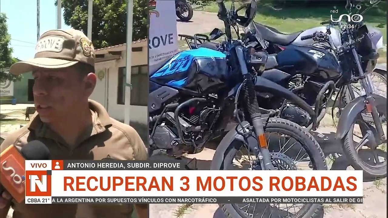 SCZ DIPROVE RECUPERA MOTOCICLETAS ROBADAS Y APREHENDE A DOS PERSONAS