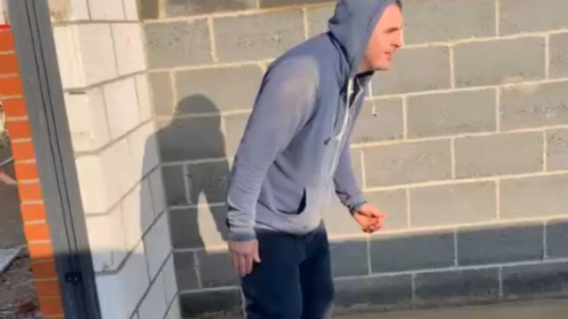 Funny soccer tackle between bricklayers highlights why referees are so important