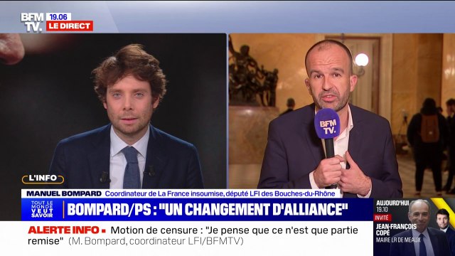 Motion de censure rejetée: le PS a procédé à un changement d'alliance , dénonce Manuel Bompard, député insoumis