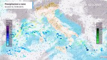 Mappa relativa alle precipitazioni previste