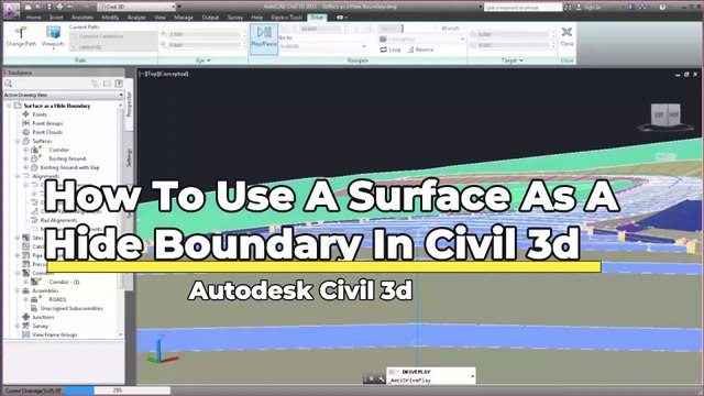 how to Use a Surface as a Hide Boundary in civil 3d #autocadcivil3d #autocad3d #civil3d #autodesk #Autodesk #civil3d
