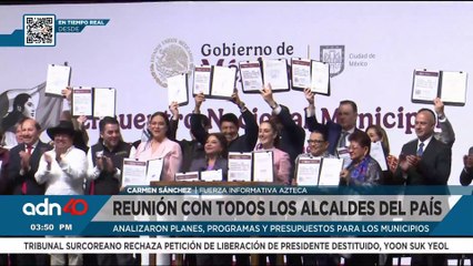 La presidenta, Claudia Sheinbaum se reúne con todos los presidentes municipales del país