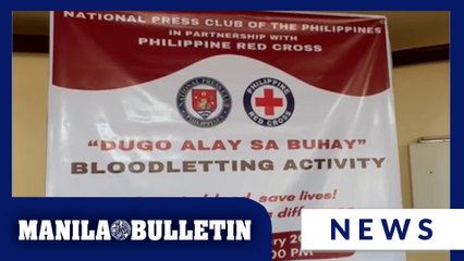 PNP, PCG, PH Navy donate blood during a bloodletting activity at National Press Club