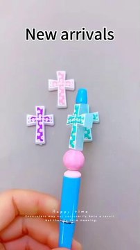 Mini Cute Colorful Glitter Crosses with Flowers Jesus Christ Religion