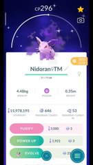 Pokémon GO-Evolving Shiny Shadow Nidoran♀