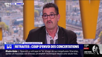 Concertations sur la réforme des retraites: "On n'y va pas pour l'améliorer, on la combat toujours", affirme Frédéric Souillot, secrétaire général de FO