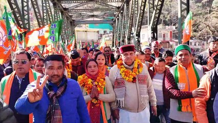 भाजपा प्रदेश अध्यक्ष महेंद्र भट्ट ने भाजपा प्रत्याशी सुमन देवी के पक्ष में किया रोड शो