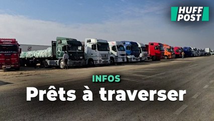 À la frontière égyptienne, les images des convois d’aide prêts à entrer dans Gaza