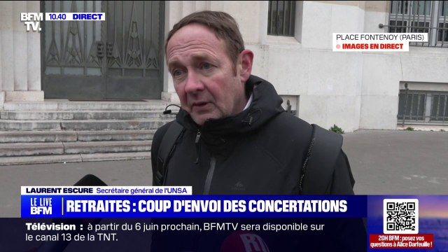 Retraites: Chaque jour, chaque mois, chaque année qu'on pourra arracher sur l'âge légal, ce sera bon à prendre , affirme Laurent Escure, secrétaire général de l'UNSA