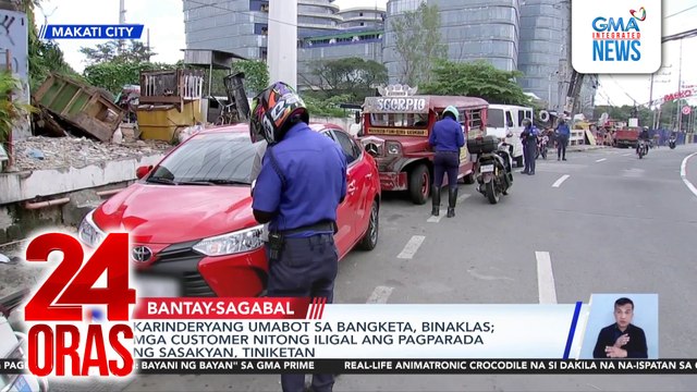 Karinderyang umabot sa bangketa, binaklas; mga customer nitong iligal ang pagparada ng sasakyan, tiniketan | 24 Oras
