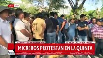 Protesta y empujones en la Quinta Municipal