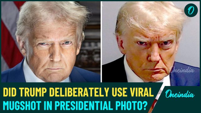 Trump’s Inauguration Portrait Raises Eyebrows; Shocking Similarity to His Infamous Mugshot | Watch
