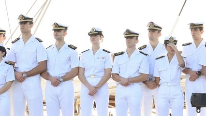 La princesa llega a Tenerife a bordo de Elcano en primera parada antes del salto oceánico